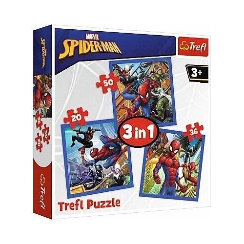 Marvel Spiderman, 3 in 1 Puzzle (Kinderpuzzle) - Trefl