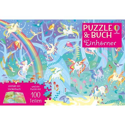 Puzzle & Buch: Einhörner - Usborne Verlag