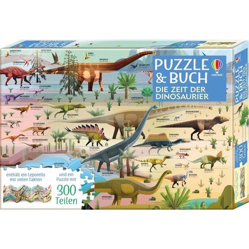 Puzzle & Buch: Die Zeit der Dinosaurier - Usborne Verlag