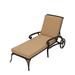 Alcott Hill® Lucian 48" Long Reclining Single Chaise w/ Cushions Metal in Black/Brown | 31 H x 25 W x 48 D in | Outdoor Furniture | Wayfair