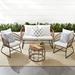 George Oliver Reedsburg 4 - Person Seating Group w/ Cushions in White | Outdoor Furniture | Wayfair 8F3E8C93C76F4188ACEBCB39D36EEF7D