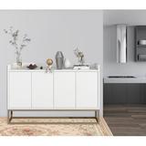 Mercer41 Fermont 47.2" Sideboard w/ Open Countertop & Adjustable Shelf-Functional Storage Buffet Cabinet in White | Wayfair