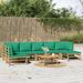Bay Isle Home™ Dunsmore 7 - Person Seating Group w/ Cushions, Bamboo in Brown | 25.6 H x 27.2 W x 27.2 D in | Outdoor Furniture | Wayfair