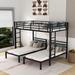 Isabelle & Max™ Arris Twin Over Twin Over Full Bunk Bed Metal in Black | 72.2 H x 78 W x 93.1 D in | Wayfair 9D13EFAE6DB144F4990DA802BF79BAB0