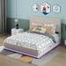Ivy Bronx Alamak Queen Bed Upholstered/Velvet, Linen in Brown | 44 H x 60 W x 81.1 D in | Wayfair 42BA025147464E6086A91593EAD53E64