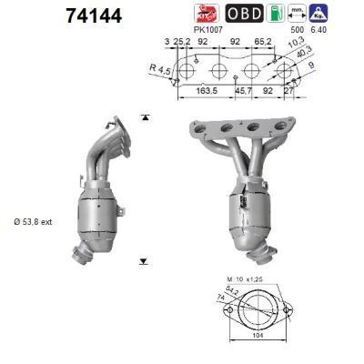 AS Katalysator für NISSAN 14002JD90A 74144