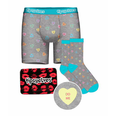 Men's Candy Hearts Boxers & Socks Gift Set