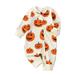 Infant Baby Boys Girls Halloween Onesie Outfit Pumpkin Patch Romper Oversized Jumpsuit Zipper Autumn Pajamas Clothes