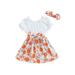 Peyakidsaa Toddler Baby Girls Casual Dress Short Sleeve Off Shoulder Floral Bow Dress Sundress Outfit