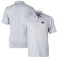 Men's Cutter & Buck Gray Washington Commanders Helmet Pike Constellation Print Stretch Polo