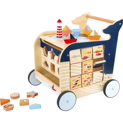 Lauflernwagen SMALL FOOT ""Lauflernwagen Wal"", bunt, Lauflernhilfen, KinderB:39cm H:42cm T:42cm, Holz, Metall, Kunststoff, B:39cm H:42cm T:42cm