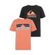 T-Shirt QUIKSILVER "ROCKY CAB PACK SHORT SLEEVE TEE YOUTH - für Kinder" Gr. 14 (158/164), orange (schwarz, orange) Kinder Shirts T-Shirts