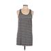 J.J. ALWAYS Casual Dress - Shift Scoop Neck Sleeveless: Gray Print Dresses - Women's Size Medium