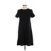 Zara Casual Dress - A-Line Crew Neck Short sleeves: Black Print Dresses - Women's Size Small