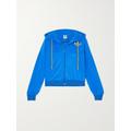 adidas Originals - Adicolor Heritage Now Cropped Recycled Velour-jacquard Hoodie - Blue