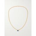 Alison Lou - Bezel Basket 14-karat Gold, Laboratory-grown Sapphire And Enamel Necklace - Blue