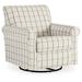 Accent Chair - Signature Design by Ashley Davinca Swivel Glider Accent Chair Polyester/Fabric in Black/Brown/White | 36 H x 35 W x 37 D in | Wayfair