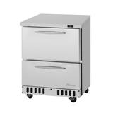 Turbo Air PUR-28-D2-FB-N 27 1/2" W Undercounter Refrigerator w/ (1) Section & (2) Drawers, 115v, Silver