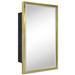 Ebern Designs Haddison Recessed Framed Medicine Cabinet w/ Mirror & Adjustable Shelves Stainless Steel/Aluminum in Yellow | Wayfair