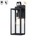 17 Stories 1-Light Matte Black Outdoor Wall Lantern Sconce w/ Dusk to Dawn Glass/Metal/Steel in Black/Gray | 17.7 H x 6 W x 7.8 D in | Wayfair