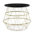 Costway Round Metal Frame End Table with Removable Top-Golden