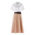 LaSalle Amsterdam 3-in-1-Sommerkleid, 40 - Weiß/Schwarz/Camel, Damen, aus Baumwolle