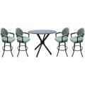 Ebern Designs Mariateresa Dining Set Glass/Metal in Gray/Brown | 38 H x 42 W x 42 D in | Wayfair ED8652114846442B90F9AEC469DB0C65