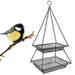 Oyajia Outdoor Metal Wild Birds Feeder 2-Tier Hanging Hollow Bird Feeder with Hanging Hook for Outdoor Garden Bird Feeder Decoration