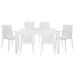 LeisureMod Mace 7-Piece Outdoor Dining Set with 4 Chairs 2 Arm Chairs - 28"