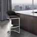 Katherine Black or Brushed Stainless Steel Counter or Bar Stool with Cantilever Base