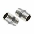 Fule Solid Brass Pipe Fitting Hex Nipple Shower Hose Extension NPT1/2 Male x NPT 1/2 Male Shower Hose Extender Brass Connector 2pcs
