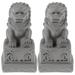 BESTONZON 2pcs Garden Layout Miniature Lion Statue Decoration Yard Desktop Cement Lion Figurine Home Decor