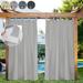 DONGPAI Outdoor Patio Curtains Waterproof 52 x 108 Blackout Tab Top Privacy Thermal Insulated Curtains for Pergola Porch 1 Panel Light Gray