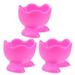 3pcs Silicone Egg Cup Holders Boiled Egg Serving Cups Creative Heat Resistant Egg Cooker Cups (Red)