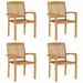 ametoys Stacking Patio Chairs 4 pcs Solid Teak Wood