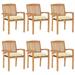 vidaXL 2/4/6/8x Solid Wood Teak Patio Chairs with Cushions Seat Multi Colors