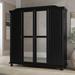 Palace Imports 100% Solid Wood Kyle 4-Door Wardrobe Armoire with Solid Wood or Mirrored Doors