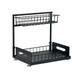 Hesroicy Sliding Drawer Under Sink Organizer - Double Layers - Large Capacity - Easy Access - Bathroom Organization Storage Rack Shelf