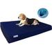 Small Orthopedic Waterproof Memory Foam Dog Bed for Small Medium Pet 35 X20 X4 Nylon Blue Washable Cover