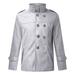 Penkiiy Blazer for Men Men s Winter Suit Collar Single-breasted Fashion Solid Color Coat Jacket Gray Blazer