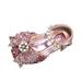 Children Dance Shoes Fashion Spring Summer Girls Dress Performance Princess Shoes Sequin Pearl Shiny Bow Buckle Baby Daily Footwear Casual First Walking