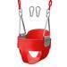 JBee Ctrl Baby Swing High Back Full Bucket Toddler Swing with Coated Chain Pinch Protection and Carabiners for Easy Install Swing Sets for Outside Outdoor Playsets - Red