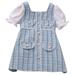 Rovga Casual Dresses For Girls Korean Version Of Girls Dress For Spring And Autumn With New Plaid Pearl Buttons And Small Balls Decorated With Small Fragrant Bubbles Party Birthday Girl Dress