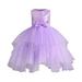 Rovga Casual Dresses For Girls Beaded Sequin Lace Bow Tutu Dress Princess Dress Party Wedding Prom Outfits Party Birthday Girl Dress