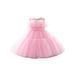 Kids Girl Princess Dresses Sleeveless Round Neck Ruffled Mesh Lace Tulle Tutu High Waist Dress