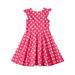 Summer Dresses For Girls Kids Toddler Spring Print Ruffle Polka Dot Sleeveless Princess Dress For 7-8 Years