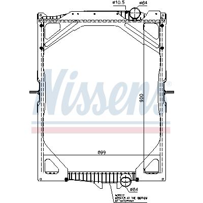 NISSENS Kühler, Motorkühlung Universal ohne Dichtung für VOLVO 8149681 21385166 1676636 65463A Image
