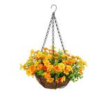 CSCHome Artificial Hanging Basket Plants Flower Iron Hanging Pot Decoration for Outdoors Courtyard Decor Hanging Baskets for Outdoors Courtyard Decor