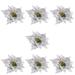 Christmas Flowers Poinsettia Glitter Tree Artificial Flower Decorations Decor Fake Ornaments White Decorative Silver