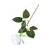 DISHAN Artificial Flower with Green Leaves Realistic Looking Multiple Layers Petals Real Touch Rose Branch Stem Simulation Flower Decoration Home Decor